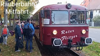 🇩🇪❤️⚠️ Historischer Schienenbus Roter Flitzer auf der Räuberbahn  Pfullendorf ➡️ Aulendorf [upl. by Ahsiket]