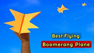 Flying paper new boomerang how to make return boomerang paper flying new plane best boomerang [upl. by Sylera]