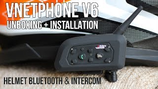 Vnetphone V6 1200 Unboxing amp Installation  Helmet Bluetooth amp Intercom Device [upl. by Taddeusz301]