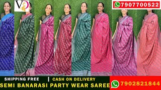 SEMI BANARASI SAREERS1630amp1580SR479onlineshopping sarees VITARA DESIGN KOTHAMANGALAMpartywear [upl. by Rambort]