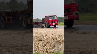 RED TRUCK TRAILER DRIVER ON THE ROAD automobile excavator dozer bentruck jcbvideo dump [upl. by Vaules762]