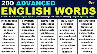 Learn 200 Advanced ENGLISH WORDS To Sound Like A Native English Speaker meanings and phrases [upl. by Mosley]