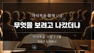 20230108 마태복음 강해 20 마태복음 11장 13절 무엇을 보려고 나갔더냐 [upl. by Beck]