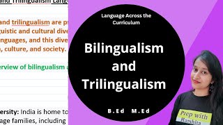 Bilingualism and Trilingualism  Language Across the Curriculum [upl. by Partan782]