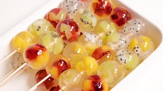 노 젤라틴 과일 곤약 젤리 만들기 Fruit konjac jelly recipe [upl. by Eusassilem516]