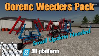 Gorenc Weeders Pack  FS22 mod for all platforms [upl. by Clough817]