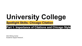 Chicago Citation Style Importance of Citations and Chicago [upl. by Spindell]