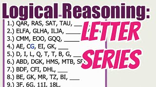 Letter Series  Logical Reasoning Exam for CSE MATH College entrance tests [upl. by Raquela413]