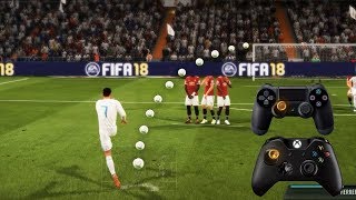 FIFA 18 ALL FREE KICKS TUTORIAL  TRIVELA KNUCKLEBALLPOWER RABONA [upl. by Ahsiemaj]