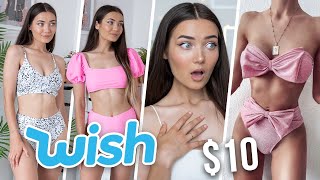 TRYING ON BIKINIS FROM WISH UNDER 10 IS IT A SCAM [upl. by Cavanagh]