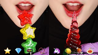 EMOJI FOOD CHALLENGE ASMR FRUITS JELLY ICE CREAM ETC 🦄 [upl. by Victoir]