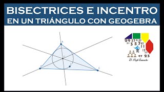 Encontramos las bisectrices e incentro en un triángulo con el programa Geogebra Geometría [upl. by Sirovat]