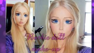 Halloween Makeup Tutorial Easy Valeria Lukyanova  Ukrainian Model Barbie Doll Makeup [upl. by Enairda]