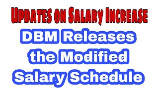 MODIFIED SALARY SCHEDULE OF SALARY STANDARDIZATION LAW V [upl. by Cullen72]