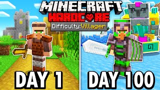 I Survived 100 Days as a VILLAGER in Hardcore Minecraft Here’s What Happened [upl. by Editha]