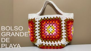 PASO A PASO PARA TEJER BOLSO DE PLAYA A CROCHET [upl. by Adiuqal722]