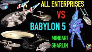 ALL Enterprises VS Babylon 5 Minbari Sharlin  Both Ways  Star Trek Starship Battles [upl. by Layne]