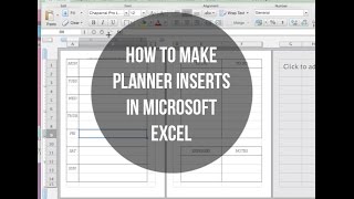 How to Make Planner Inserts Using Microsoft Excel [upl. by Argela742]