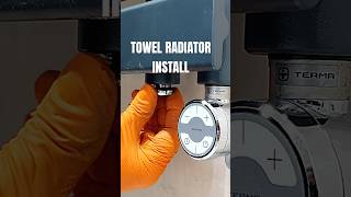 Installing a towel radiator with a digital thermostat element [upl. by Aicekat]