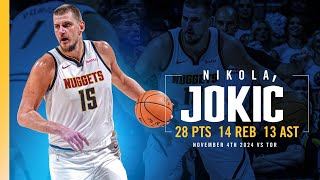 Nikola Jokić THIRD TripleDouble of The Season 🃏  Full Game Highlights vs Raptors 11424 [upl. by Barrus178]