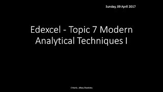 EDEXCEL Topic 7 Modern Analytical Techniques I REVISION [upl. by Notkcorb]