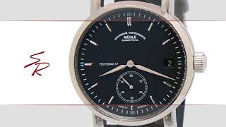 Muhle Glashutte Teutonia Iv Black 41mm Small Second M14443LB [upl. by Halli570]