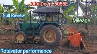 John Deere 5055E Tractor Review  John Deere 5055E Tractor Rotavator performance and Specifications [upl. by Towney]