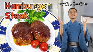 How to cook Japanese style Hamburger steak 〜ハンバーグ〜  easy Japanese home cooking recipe [upl. by Pinzler800]