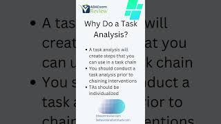 Task Analysis  Lets Learn Applied Behavior Analysis in 60 Seconds  rbtexam bcbaexam aba [upl. by Anwahsal]