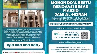 RENOVASI BESAR MASJID JAMI ALHIJRAH TANAH TINGGI Live [upl. by Faro]