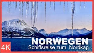 Norwegen  Schiffsreise zum Nordkap  Kreuzfahrt entlang Norwegens verschneiter Küste [upl. by Kat103]