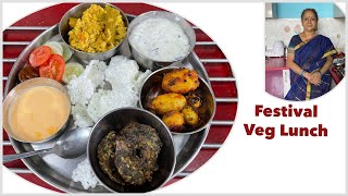 Dussehra 2023 Veg Lunch Thali I South Indian Special Combo I Satvik Meal [upl. by Hayse239]