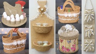 Super Useful out of Waste Material  6 Jute Craft Ideas Baskets Box [upl. by Rehpinnej]