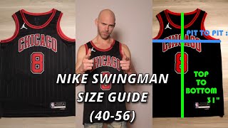 Nike Swingman NBA Jersey Size Guide  Live Measurements Size 4056 [upl. by Ahsrats]