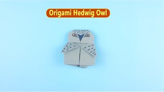 Origami Harry Potter Hedwig Owl  Easy Paper Crafts [upl. by Alokin541]