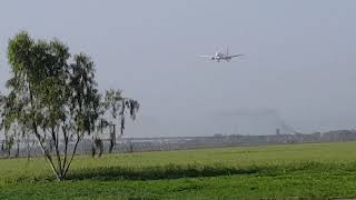 Emirates landing in sialkot international airport [upl. by Hanleigh]