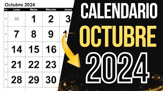 ➥ CALENDARIO OCTUBRE 2024  DATOS DEL MES DE OCTUBRE 2024 [upl. by Nahgeem]