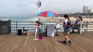 Despacito  Karolina Protsenko Amazing 9 yr Old Violinist Santa Monica Pier 61518 [upl. by Eentirb]