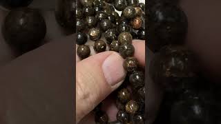 Biotite Beads with Gold Pyrite in them 8 mm 16quot strands [upl. by Okiram]