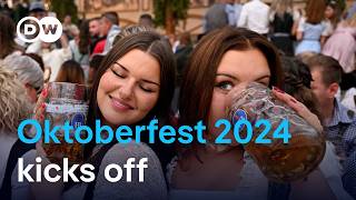 Oktoberfest in Munich opens under tight security  DW News [upl. by Airet917]