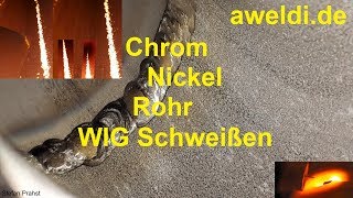 Edelstahl Rohr WIG Schweißen DN 40 einlagig zweilagig Wurzel Decklage Chrom Nickel Stahl YouTube [upl. by Marquardt957]