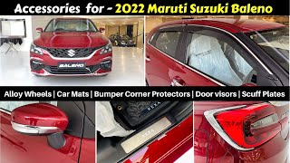 Accessories for 2022 Baleno with Prices  Most Detailed Video [upl. by Ardnoed]