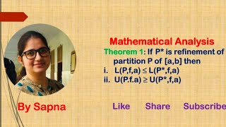 Theorem 1 based on Riemann Stieltjes Integral by Sapna [upl. by Avehsile]