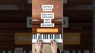 Married Life  Up EASY Piano Tutorial with Letter Notes Shorts [upl. by Frum]