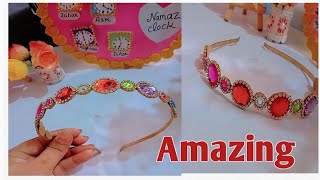 How to make homemade hair band \\ hair💫✨✨🥰 band design making at home diy diycrafts [upl. by Aseneg]