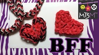 Rainbow Loom Charms Best Friend Half Hearts BFF [upl. by Sihun]