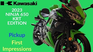 My New Motorcycle2023 Kawasaki Ninja 650 ABS KRT EditionPickup amp First Impressions [upl. by Adnilec]