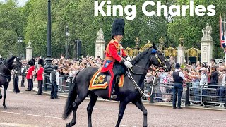 King Charles Rides on Horseback with Princess Anne amp Prince William to Lead Birthday Parade [upl. by Raffin]