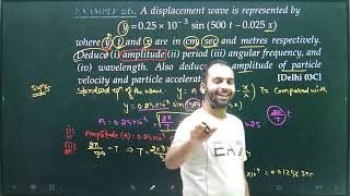 Ex26 Wave numericals 11th from SL Arora A displacement wave is represented by y25103Sin500 [upl. by Nilyak]