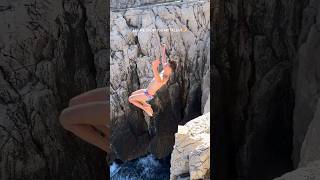 STYLISH DUB GAINER 18 M WATER 15°C IG nathanaelrousset cliffdiving extreme gainer cold dare [upl. by Airemahs894]